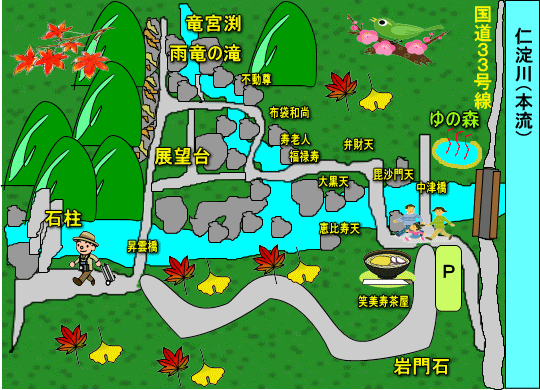 中津渓谷マップ